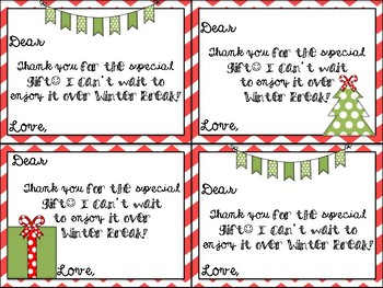 Student Holiday Gift Thank You Notes {pre-written & personalized versions}