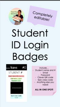 Preview of Student ID Login Badges