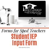 Student IEP Input Form