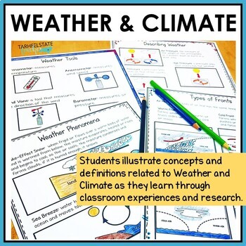 Weather and Climate Worksheets Student Notebook Research Graphic Organizers