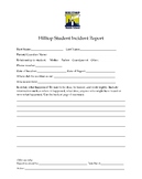 Student Incident Report