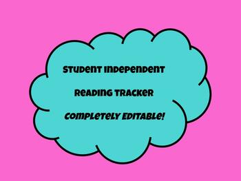 Preview of Student Independent Reading Tracker - Editable Google File!