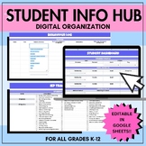 Student Info HUB - Digital Organization | EDITABLE