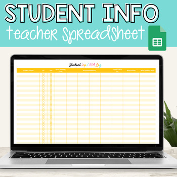 Preview of Student Info Tracker | IEP Notes, Parent Communication Log | Google Sheet Grades