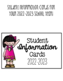 Student Information Card