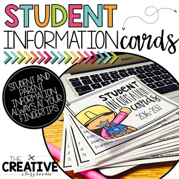 Preview of Student Information Cards - Back to School Forms