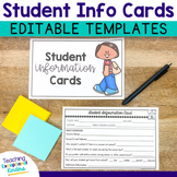 Student Information Cards