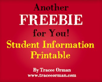 Preview of Free Student Information Contact Sheet