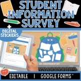 Student Information | Digital Sticker Survey | Editable | 