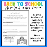 Student Information Packet- Beginning of the Year