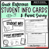 Student Information & Quick Parent Survey Card