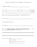 Student Information Sheet Special Ed friendly