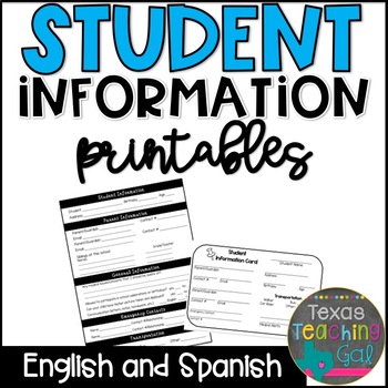 Preview of Student Information Sheet Back to School