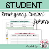 Emergency Contact Form | Class Contact List | Printable an