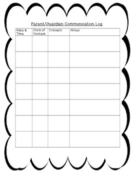 Student Information Sheet & Communication Log by Digitally Extra Teacher