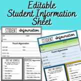 Student Information Sheet - Editable