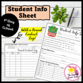 Student Information Sheet | Parent Communication Log