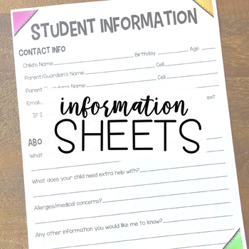 Preview of Student Information Sheet- Parent Contact