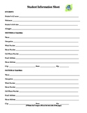 Student Information Sheet, Parent Questionnaire & Communic