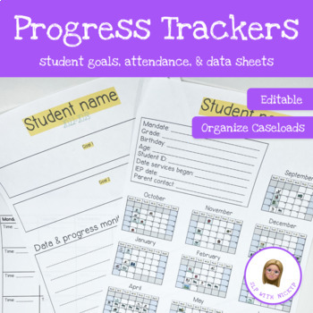 Preview of Student Information Sheet and Progress Trackers FREEBIE