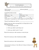 Student Information Sheet for Back to School