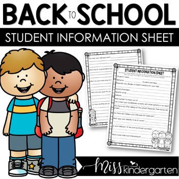 Preview of Editable Student Information Sheet