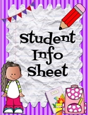 Back-to-School Student Information Sheets