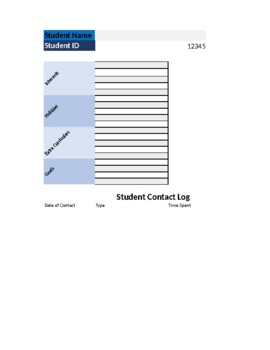 Preview of Student Information and Communication Organizer