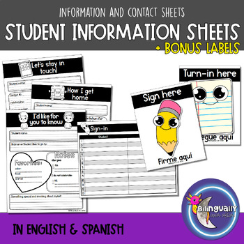 Preview of Student Information and Contact Sheets Eng & SPAN Meet the Teacher