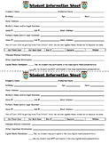 Student Information and Emergency Contact Card