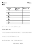 Student Information and Incident Tracking Forms