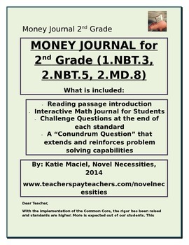 Preview of 2nd Grade Money Unit Student Interactive Journal