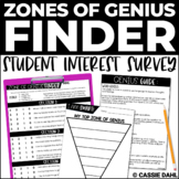 Student Interest Survey and Zones of Genius Inventory for 