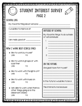 Student Interest Surveys and Writing Prompts 4-7 by Made by Miss Miller