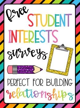 Preview of Student Interests Survey FREEBIE