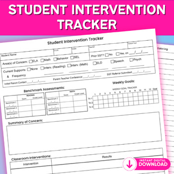 Preview of Student Intervention Tracker