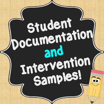Preview of Student Interventions and Documentation Samples! Grades 1 & 2!