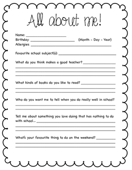 Student Introduction Sheet by The French Corner | TPT