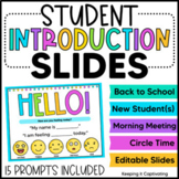 Student Introduction Slides for the First Week of School