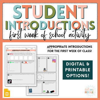 Preview of Student Introductions | First Week of School Activity | Get to Know Students