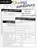 Student Inventories Reading, Learning, Personal Interest