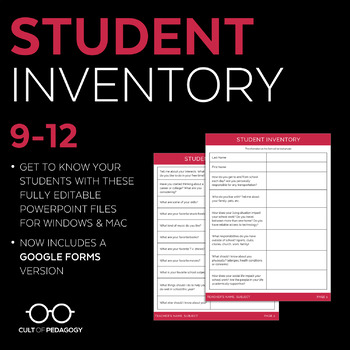 Preview of Student Inventory: Grades 9-12