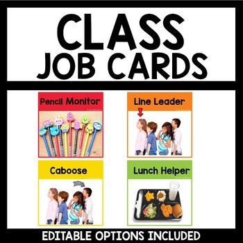 Preview of Rainbow Class Decor Student Job Cards