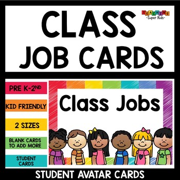 Preview of Student Job Cards Rainbow Classroom Decor