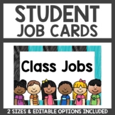 Student Job Cards Teal and Black Classroom Decor