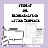Student Job Recommendation Letter Canva Template | EDITABLE | Job Portfolio