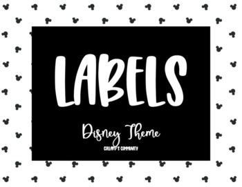 Preview of Student Labels - Disney Theme