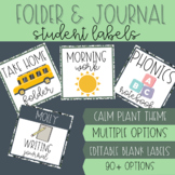 Student Labels for Folders, Journals, Notebooks | Editable
