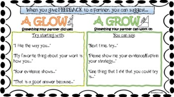 Preview of Student Language Frames for Partner Feedback