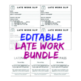 Student Late Work Form Bundle - Editable